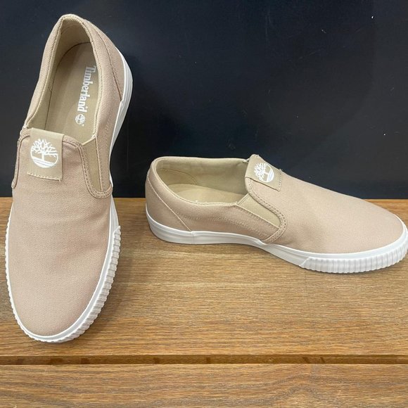 TIMBERLAND MEN\'S MYLO BAY LOW SLIP ON SNEAKER LIGHT BEIGE CANVAS A6645 ALL SIZES main image 8